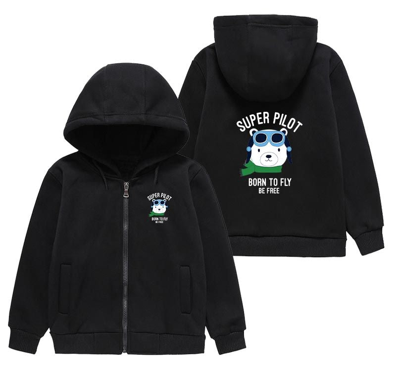 Super Pilot - Born To Fly Designed "CHILDREN" Zipped Hoodies