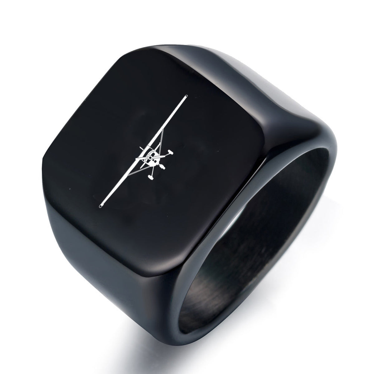 Cessna 172 Silhouette Designed Men Rings