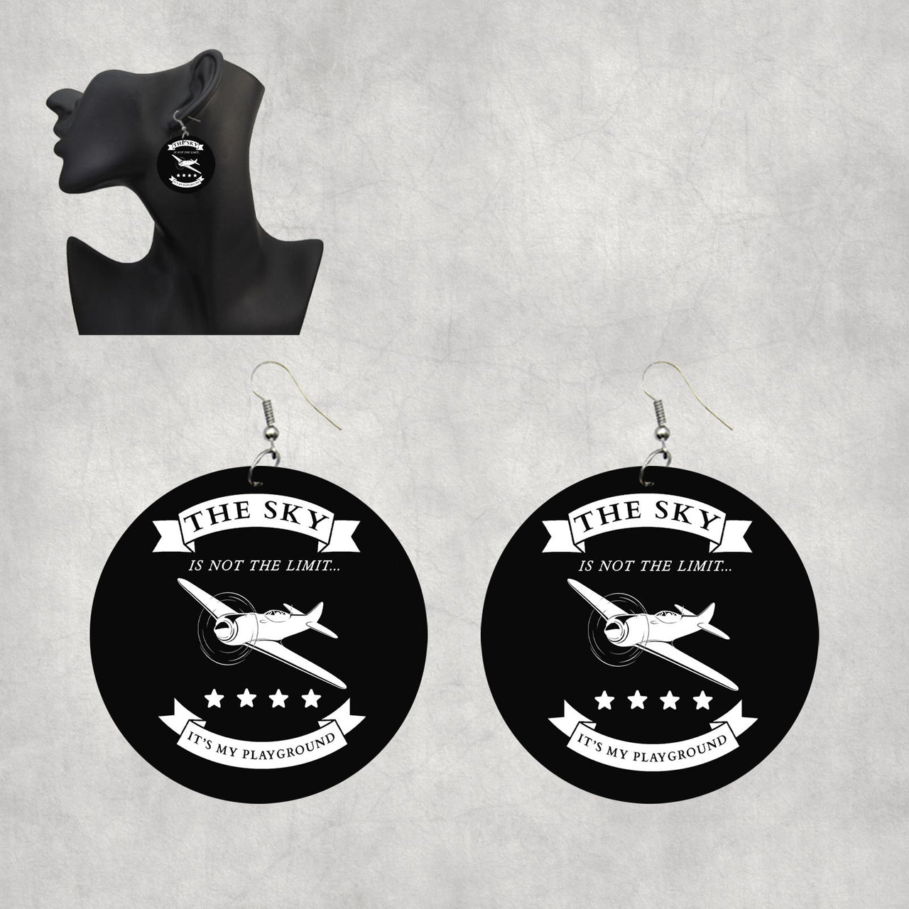 The Sky is not the limit, It's my playground Designed Wooden Drop Earrings