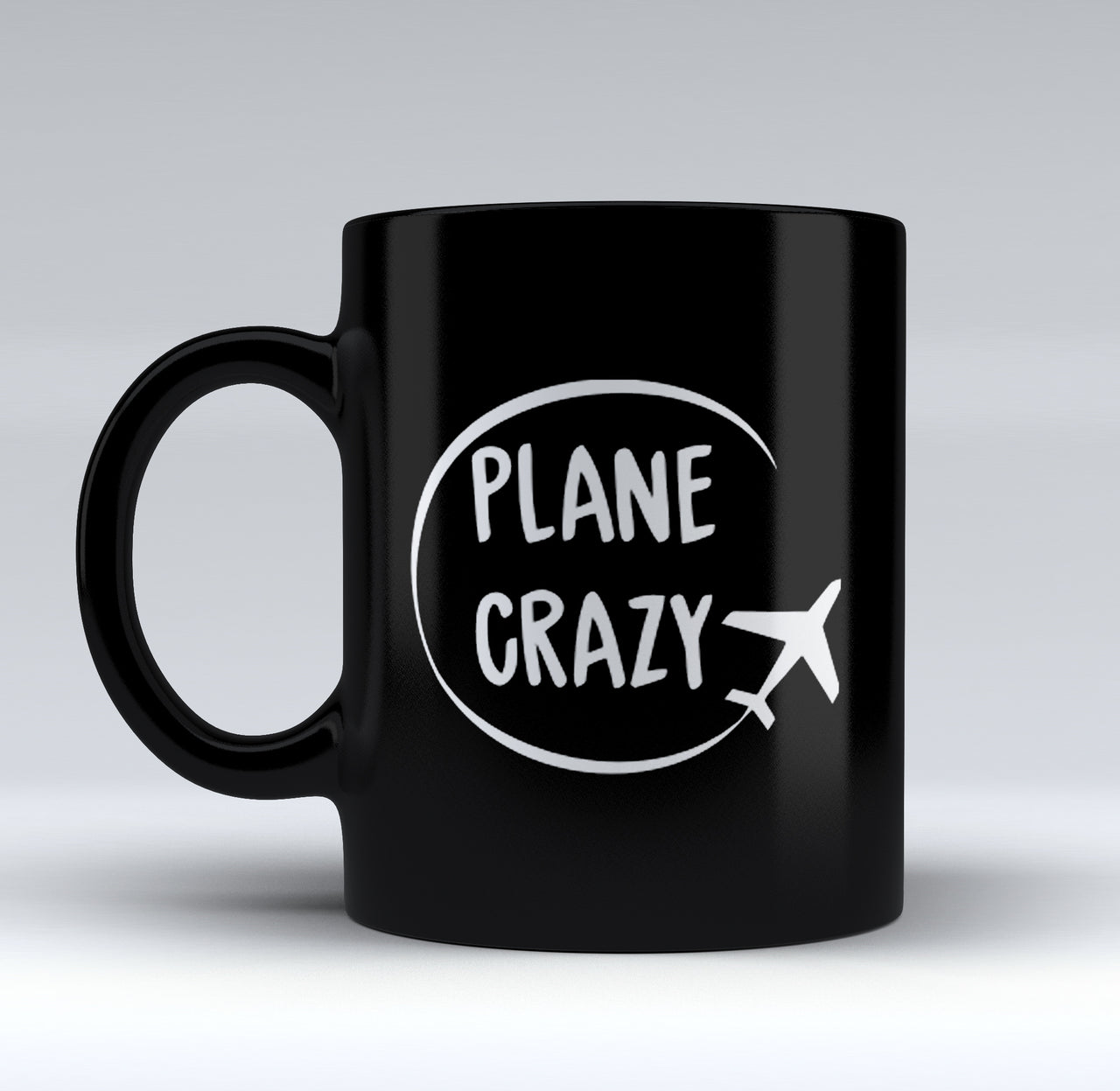 Plane Crazy Designed Black Mugs