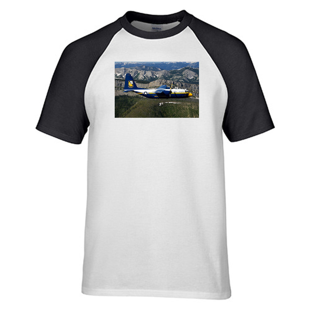 Amazing View with Blue Angels Aircraft Designed Raglan T-Shirts