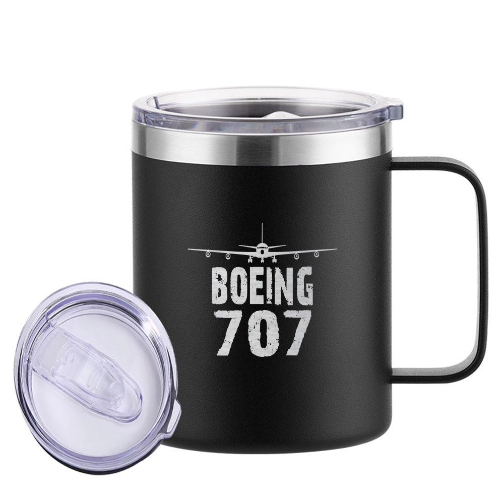 Boeing 707 & Plane Designed Stainless Steel Laser Engraved Mugs