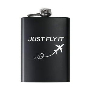 Just Fly It Designed Stainless Steel Hip Flasks