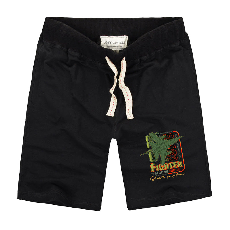 Fighter Machine Designed Cotton Shorts