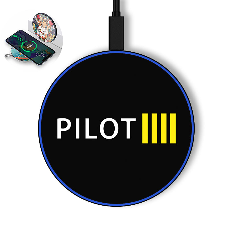 Pilot & Stripes (4 Lines) Designed Wireless Chargers