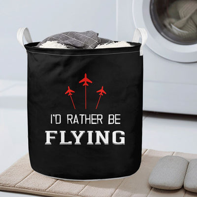 I'D Rather Be Flying aviation design on durable fabric with reinforced handles laundry basket.