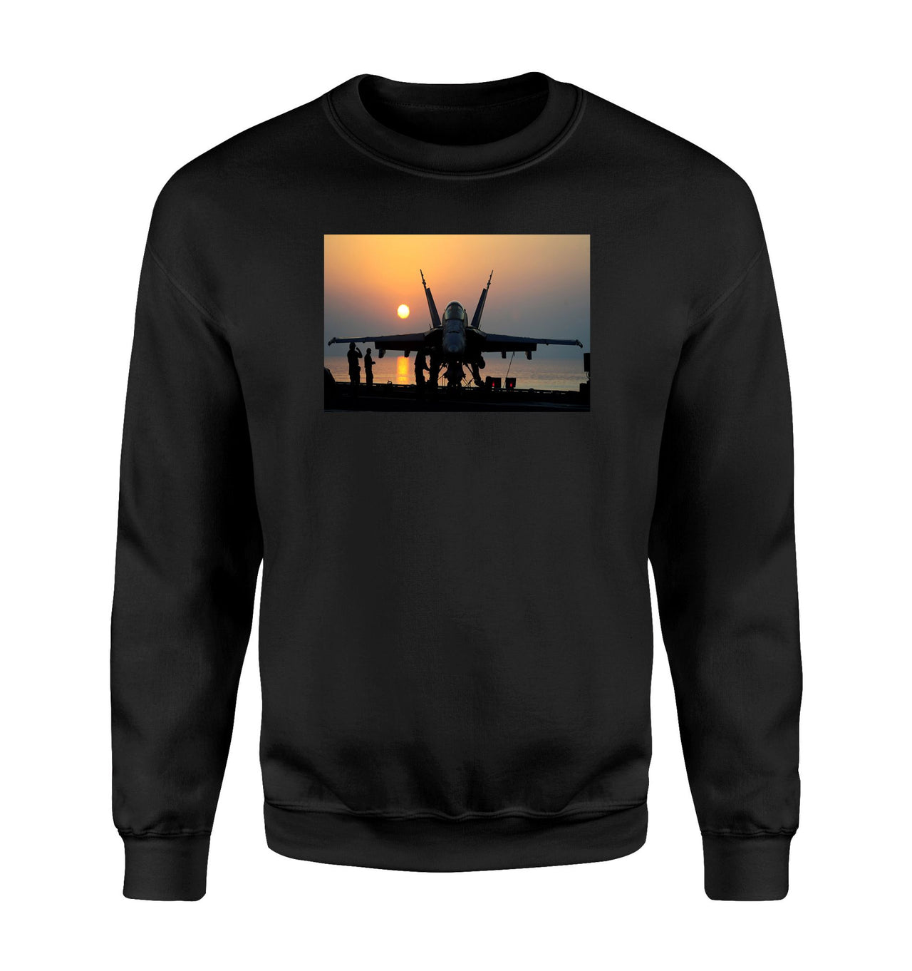 Military Jet During Sunset Designed Sweatshirts