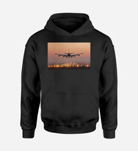 Thumbnail for Landing Boeing 747 During Sunset Designed Hoodies