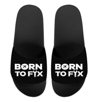 Thumbnail for Born To Fix Airplanes Designed Sport Slippers
