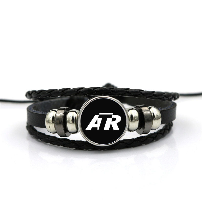 ATR & Text Designed Leather Bracelets