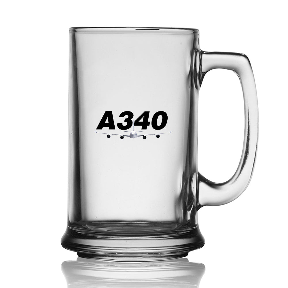Super Airbus A340 Designed Beer Glass with Holder