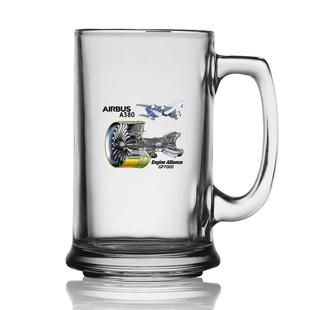 Airbus A380 & GP7000 Engine Designed Beer Glass with Holder