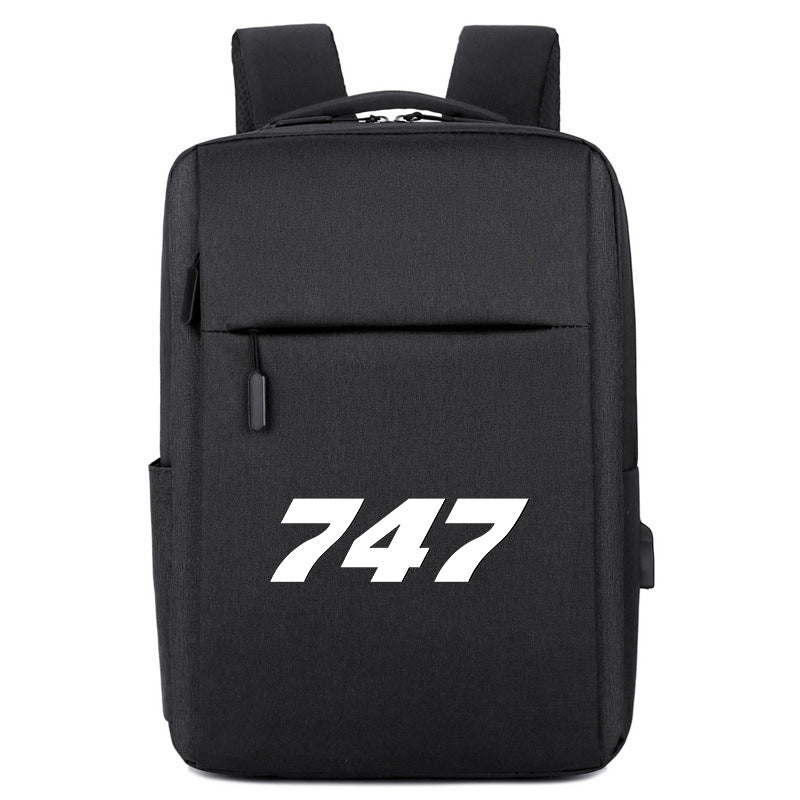 747 Flat Text Designed Super Travel Bags