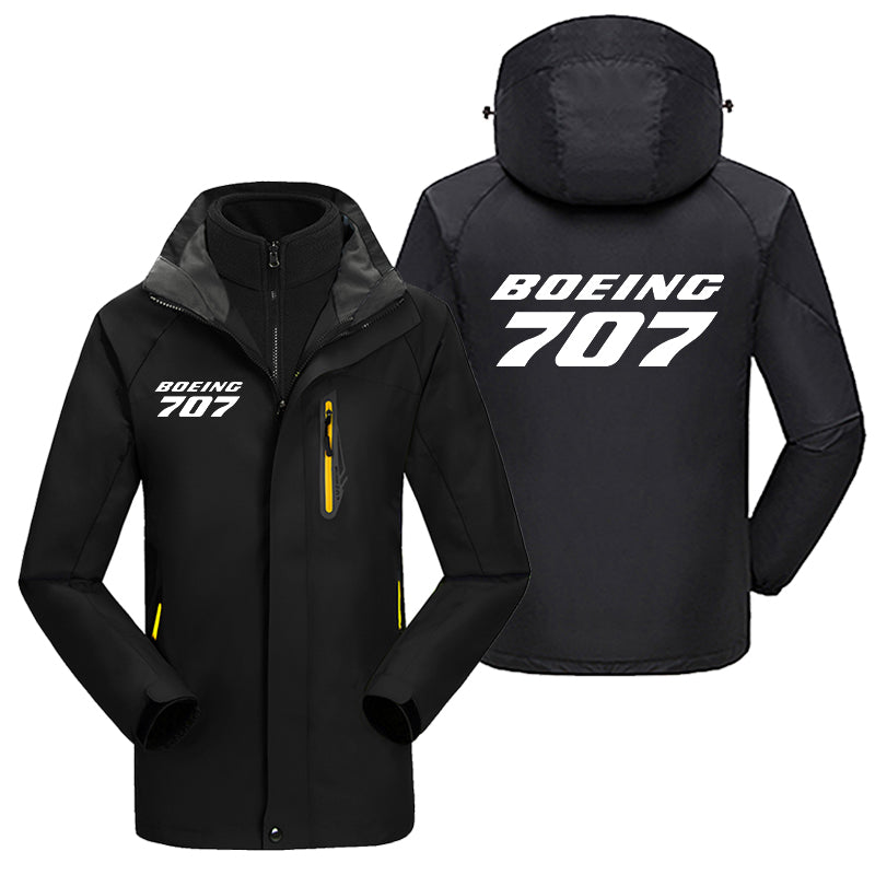 Boeing 707 & Text Designed Thick Skiing Jackets