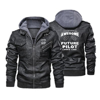 Thumbnail for Future Pilot Designed Hooded Leather Jackets