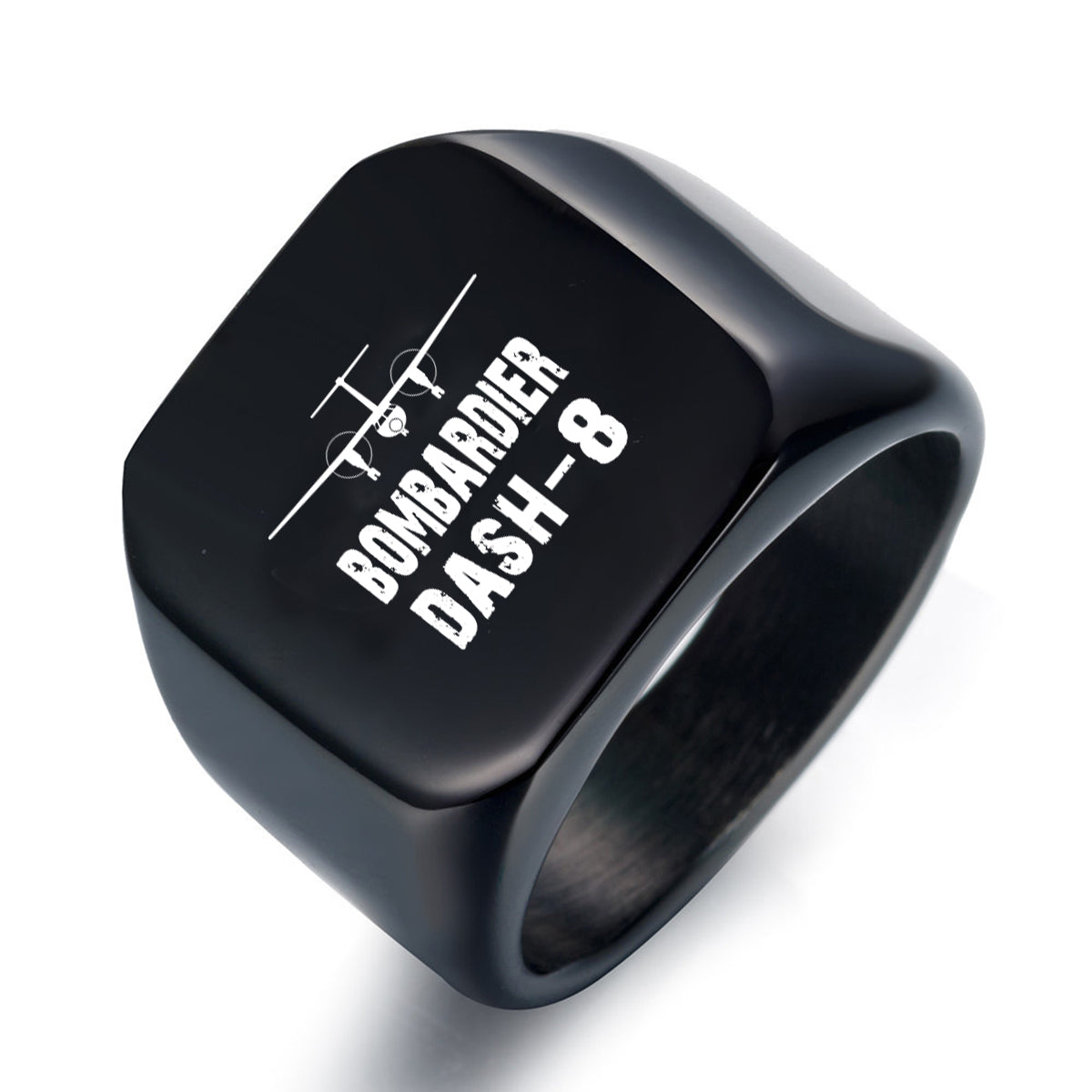 Bombardier Dash-8 & Plane Designed Men Rings