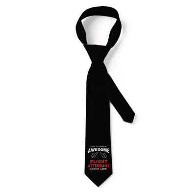 Flight Attendant aviation design on premium silk blend tie.