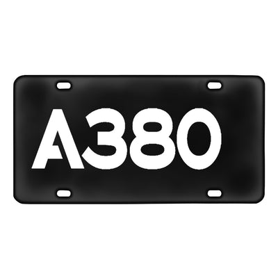 Airbus A380 Flat Text Metal (License) Plates aviation design on durable metal alloy with printed finish metal license plate.