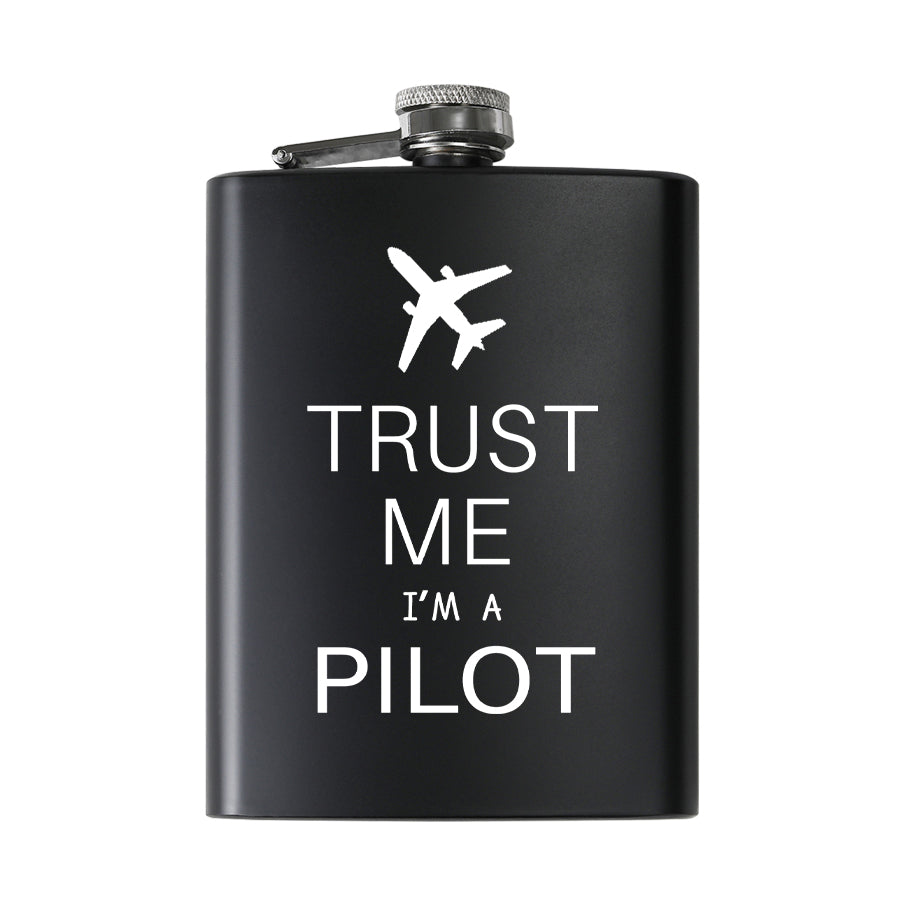 Trust Me I'm a Pilot 2 Designed Stainless Steel Hip Flasks