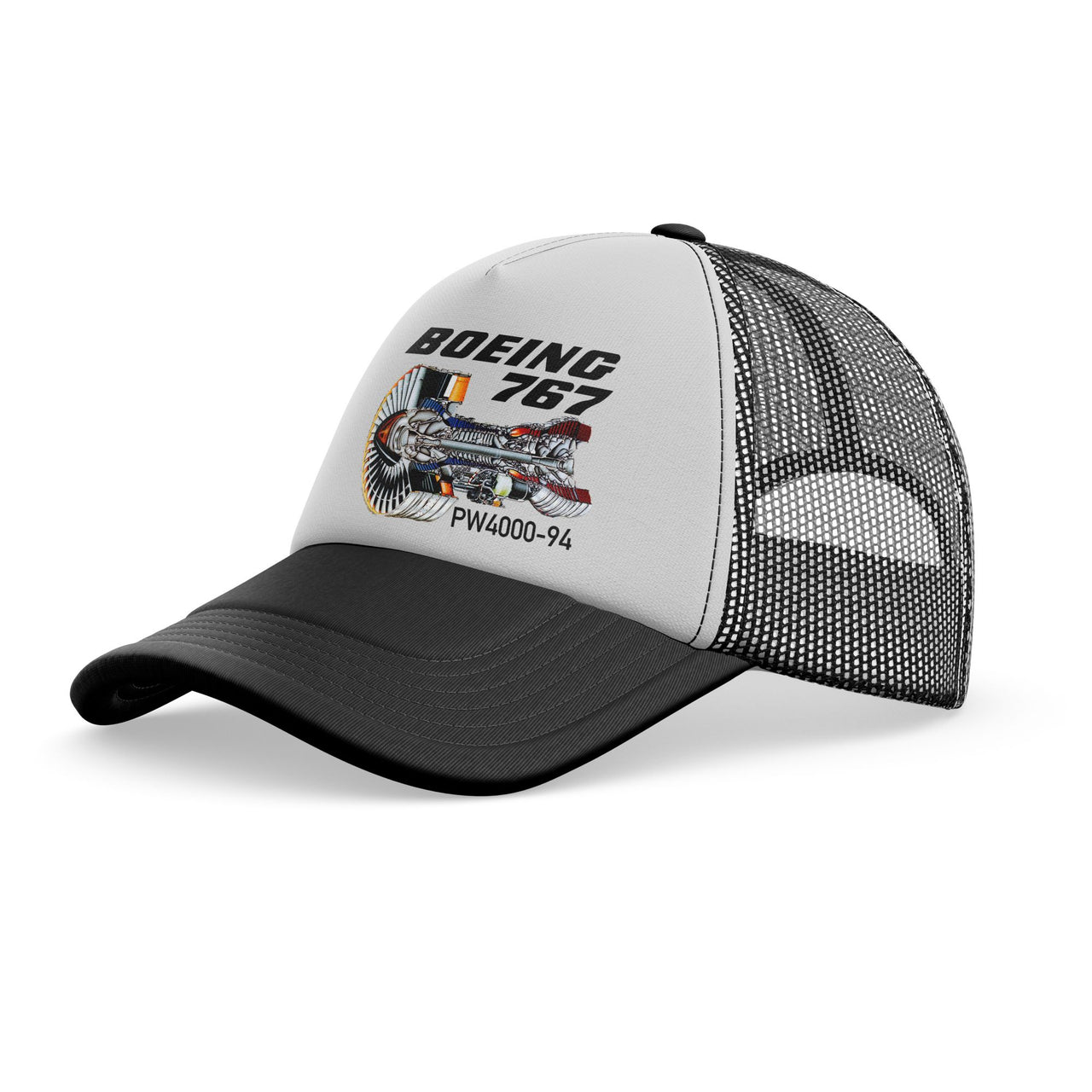 Boeing 767 Engine (PW4000-94) Designed Trucker Caps & Hats