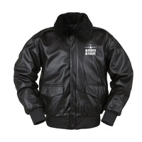 Thumbnail for Airbus A400M & Plane Designed Leather Bomber Jackets