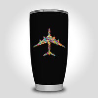 Thumbnail for Colourful Airplane Designed Tumbler Travel Mugs