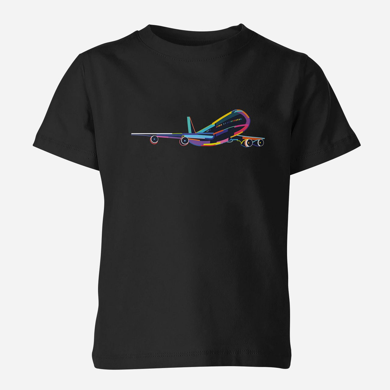 Multicolor Airplane Designed Children T-Shirts