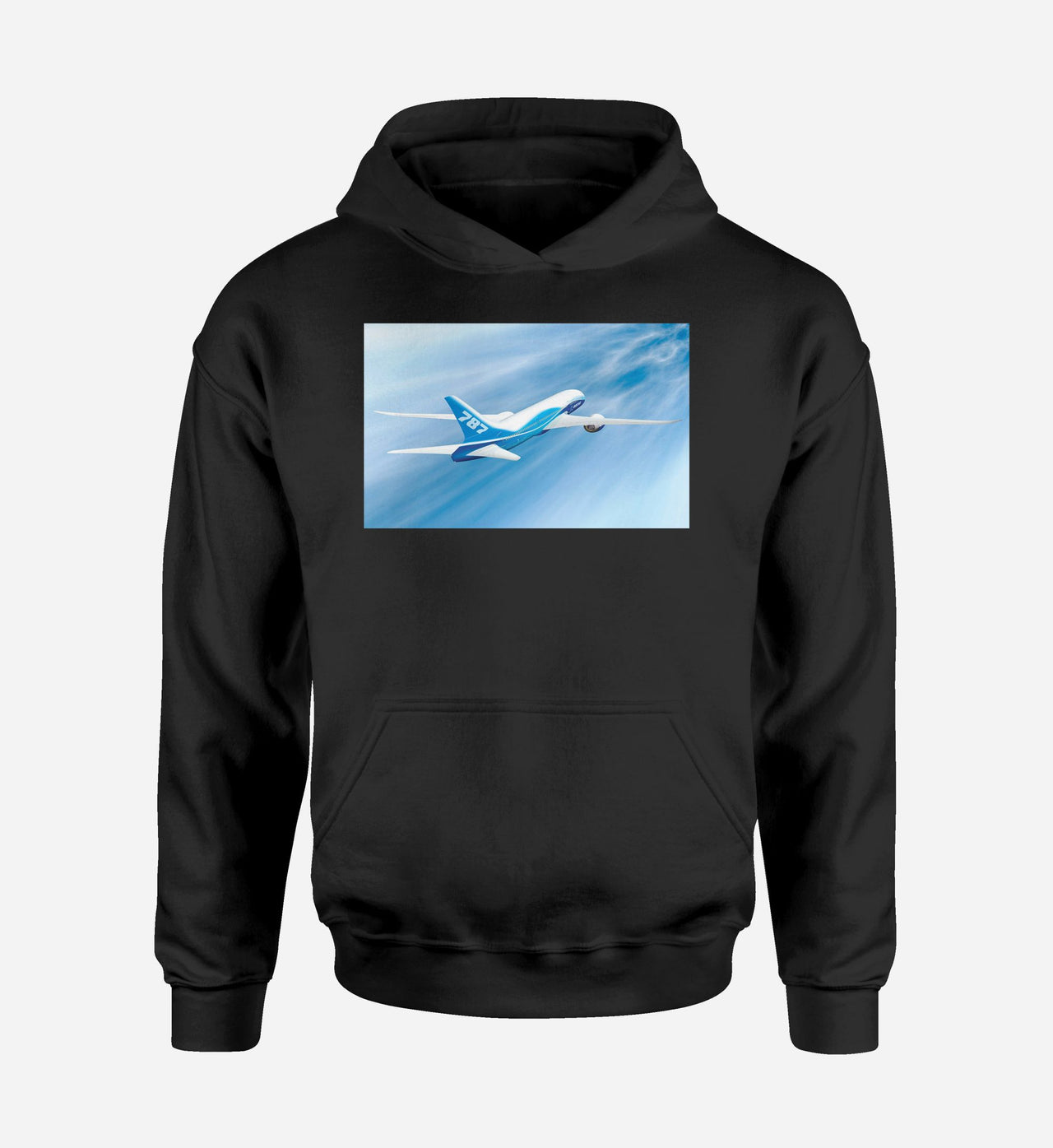 Beautiful Painting of Boeing 787 Dreamliner Designed Hoodies