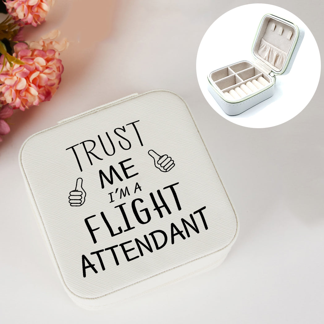 Trust Me I'm a Flight Attendant Designed Leather Jewelry Boxes