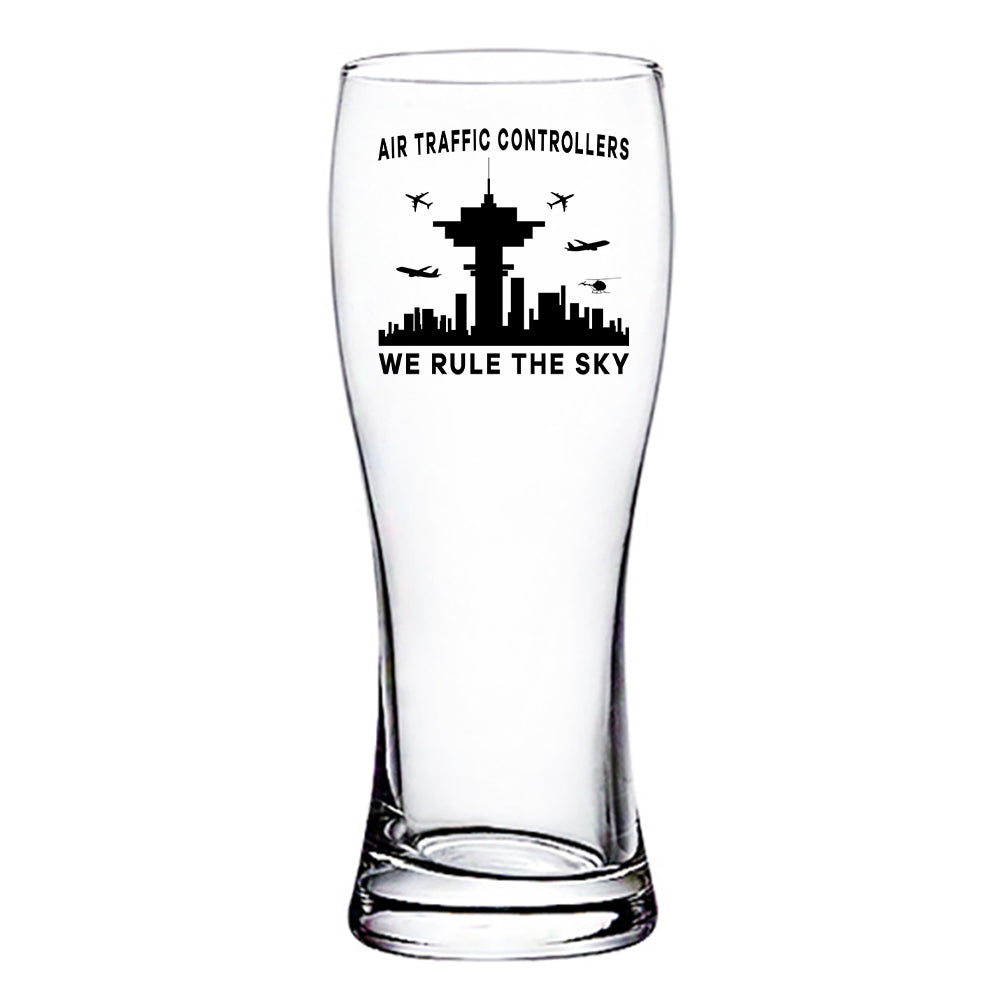 Air Traffic Controllers - We Rule The Sky Designed Pilsner Beer Glasses