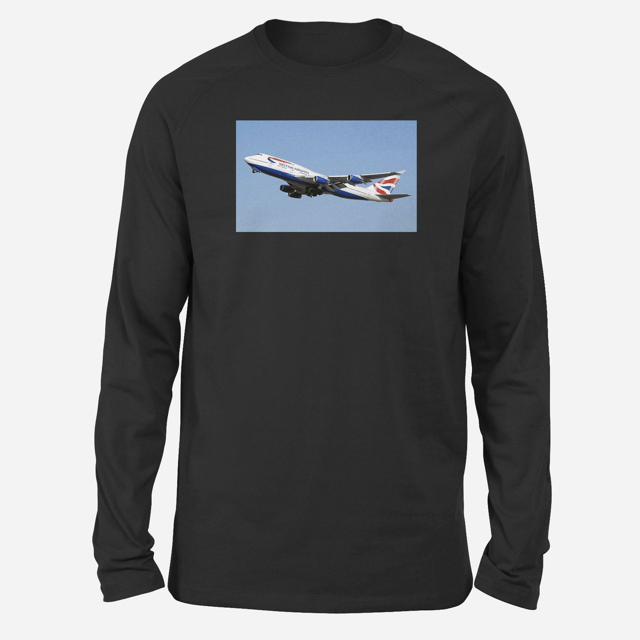 Departing British Airways Boeing 747 Designed Long-Sleeve T-Shirts