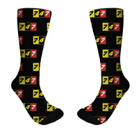 Thumbnail for Flat Colourful 747 Designed Socks