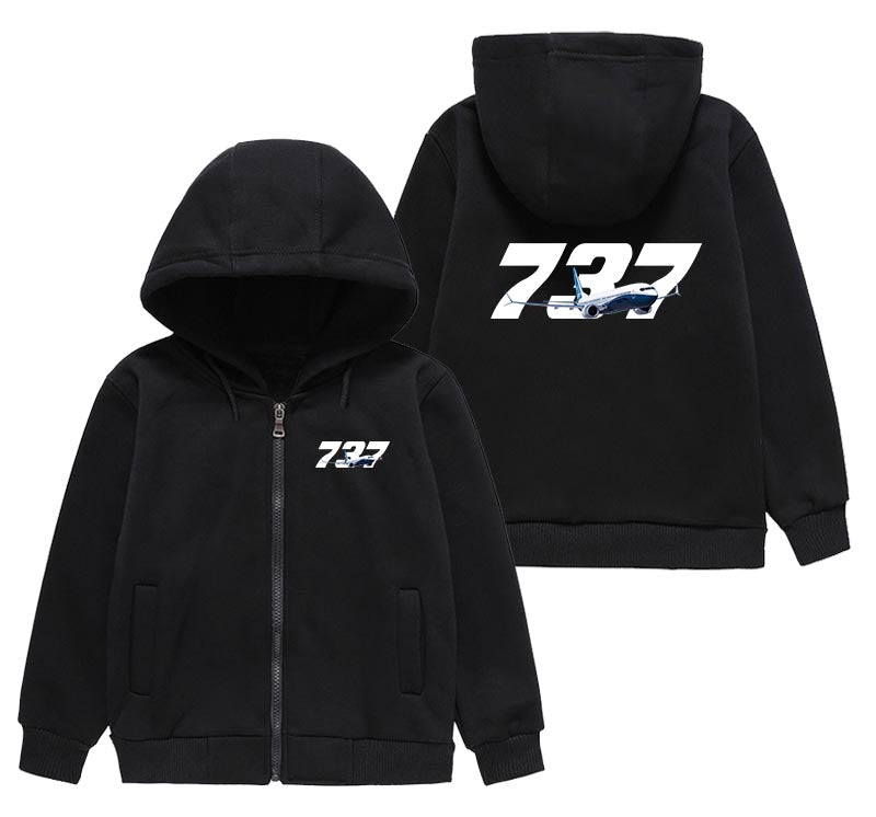 Super Boeing 737 Designed "CHILDREN" Zipped Hoodies