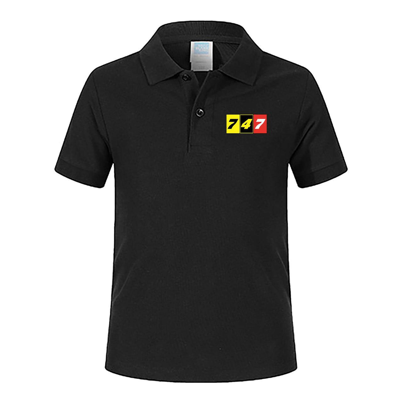 Flat Colourful 747 Designed Children Polo T-Shirts