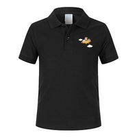 Thumbnail for Cartoon Little Boy Operating Plane Designed Children Polo T-Shirts
