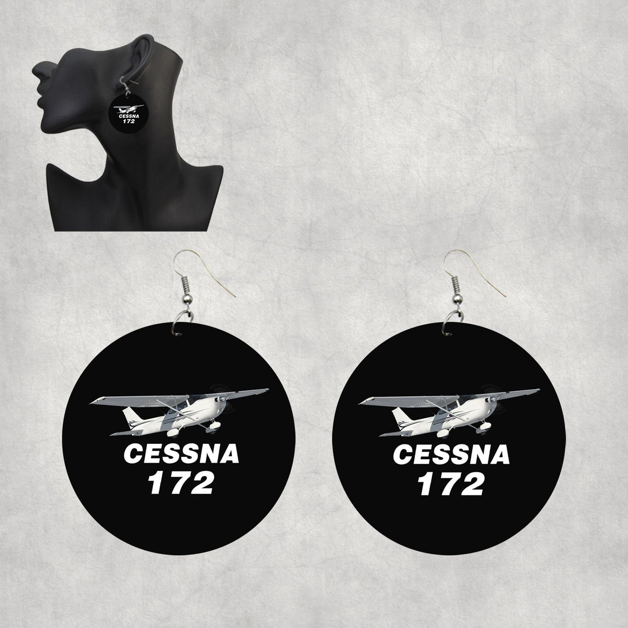 The Cessna 172 Designed Wooden Drop Earrings
