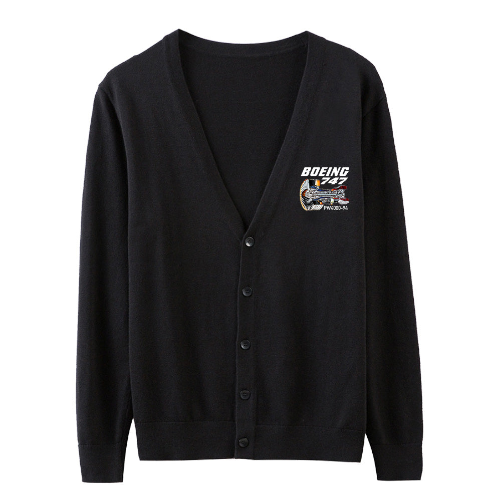 Boeing 747 & PW4000-94 Engine Designed Cardigan Sweaters