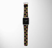 Thumbnail for Flat Colourful 737 Designed Leather Apple Watch Straps