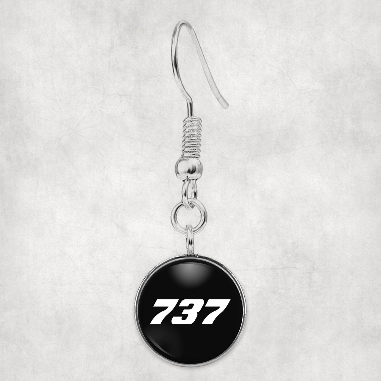 737 Flat Text Designed Earrings