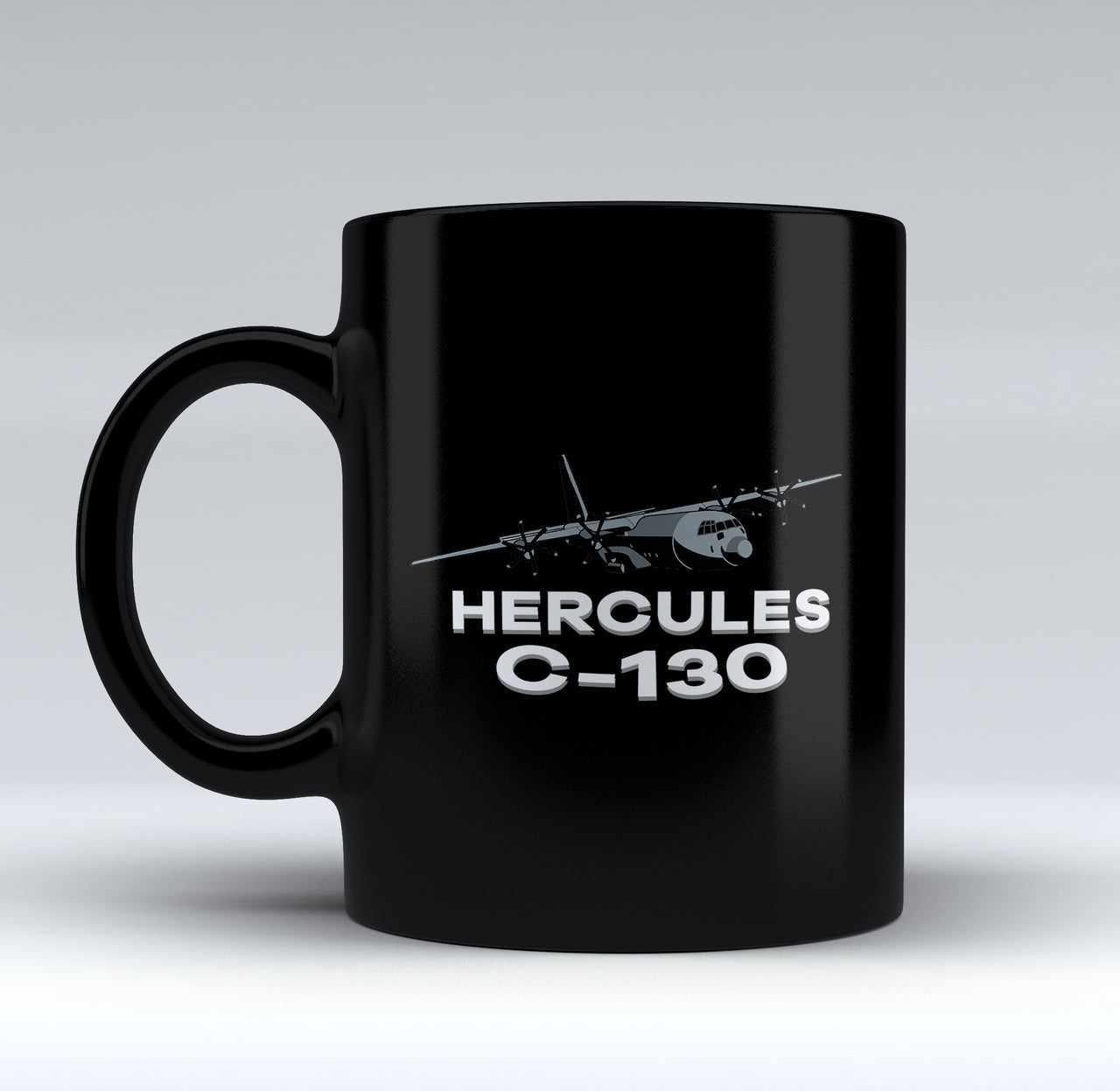 The Hercules C130 Designed Black Mugs