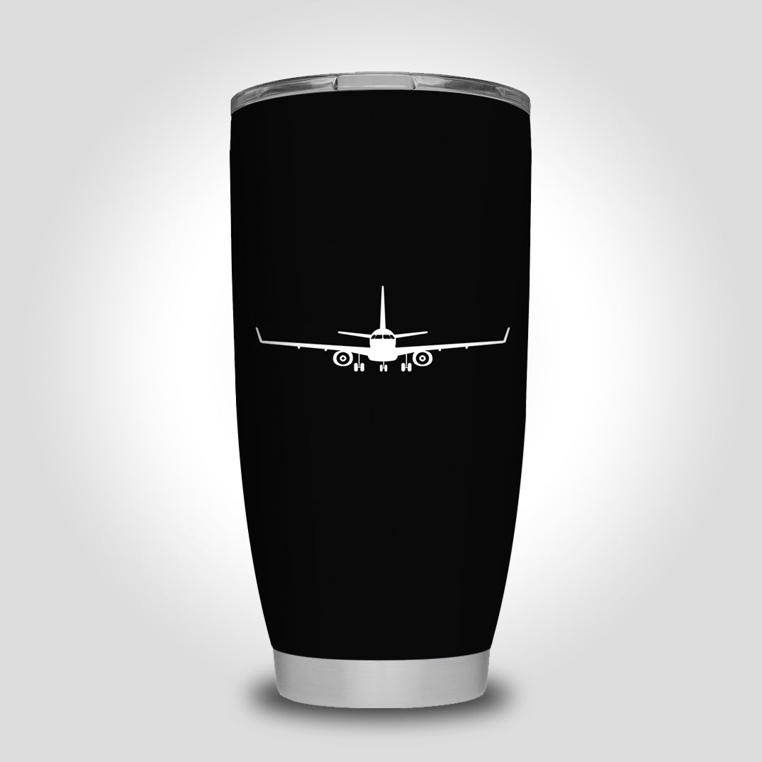 Embraer E-190 Silhouette Plane Designed Tumbler Travel Mugs