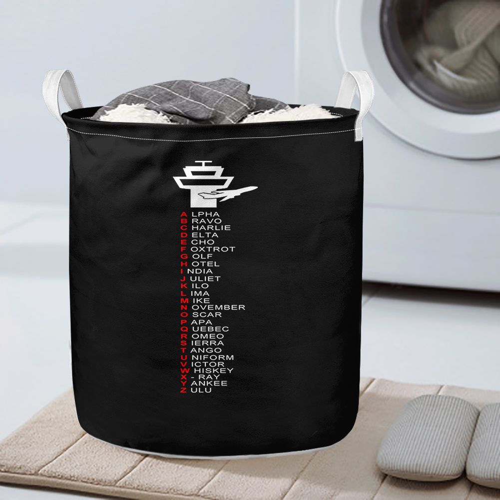 Aviation Alphabet Designed Laundry Baskets