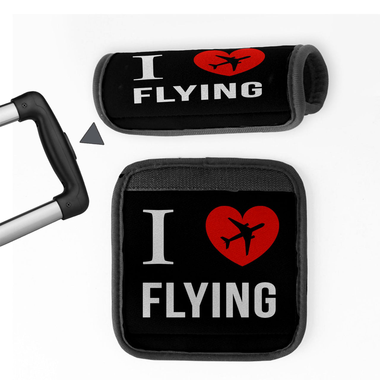 I Love Flying Designed Neoprene Luggage Handle Covers