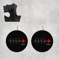 Thumbnail for Aviation Heartbeats Designed Wooden Drop Earrings