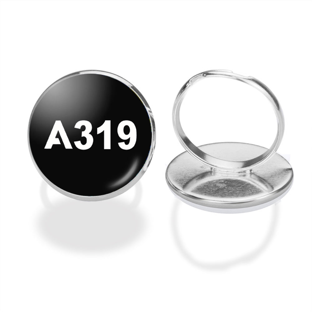 A319 Flat Text Designed Rings