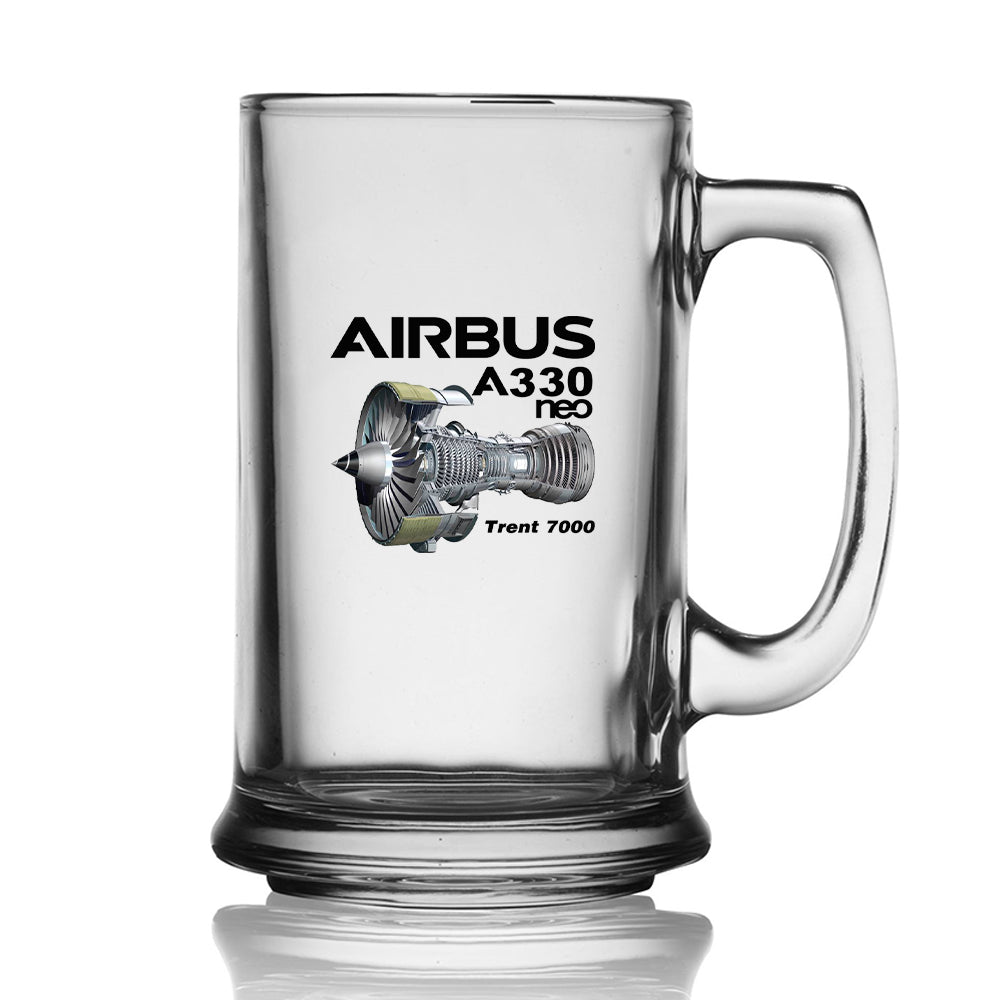 Airbus A330neo & Trent 7000 Designed Beer Glass with Holder