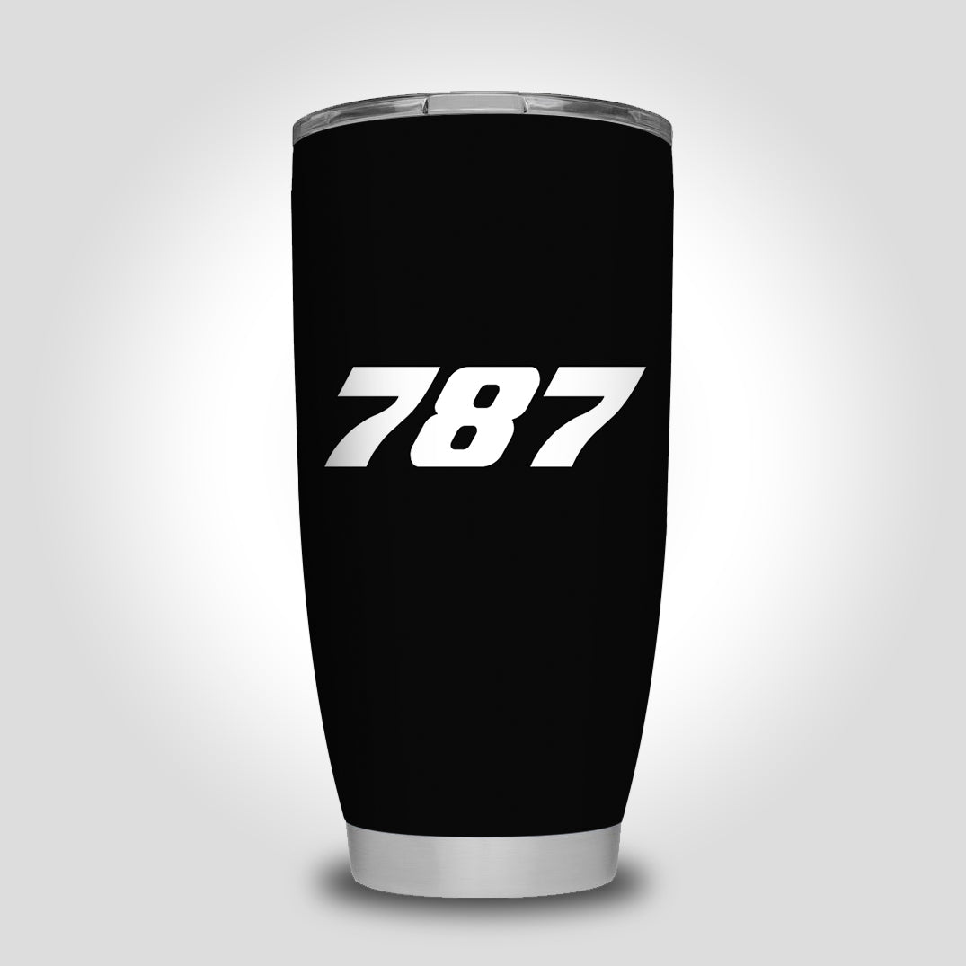 787 Flat Text Designed Tumbler Travel Mugs