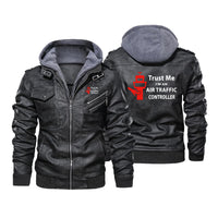 Thumbnail for Trust Me I'm an Air Traffic Controller Designed Hooded Leather Jackets