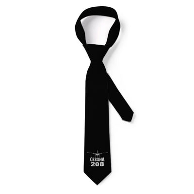 Cessna 208 & Plane aviation design on premium silk blend tie.