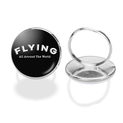 Flying All Around The World aviation ring in stainless steel.